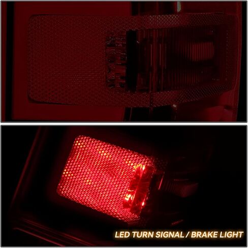 زوج من مصابيح LED الخلفية من DNA MOTORING TL-ZTL-002E-DR - مصابيح فرامل متوافقة مع 15-19 Silverado/Sierra 2500/3500 HD، عدسات حمراء مدخنة in Kuwait