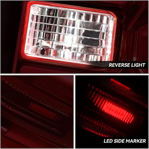 زوج من مصابيح LED الخلفية من DNA MOTORING TL-ZTL-002E-DR - مصابيح فرامل متوافقة مع 15-19 Silverado/Sierra 2500/3500 HD، عدسات حمراء مدخنة in Kuwait