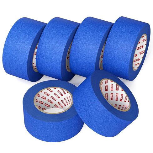 SWRT Blue Painters Tape 2 Inch x 55 Yards, 6 Rolls (330 Yards Total), Blue Masking Tape for Painting, Clean Removal Multi-Surface Paint Tape for Walls, Trim, DIY & Crafts in Kuwait