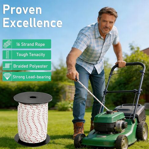 Pull Cord Rope 100ft x 1/8"(3mm), Recoil Starter Rope Pull String for Small Engine, Pull Rope for Lawn Mower Generator Chainsaw Trimmer Edger Brush Cutter in Saudi Arabia