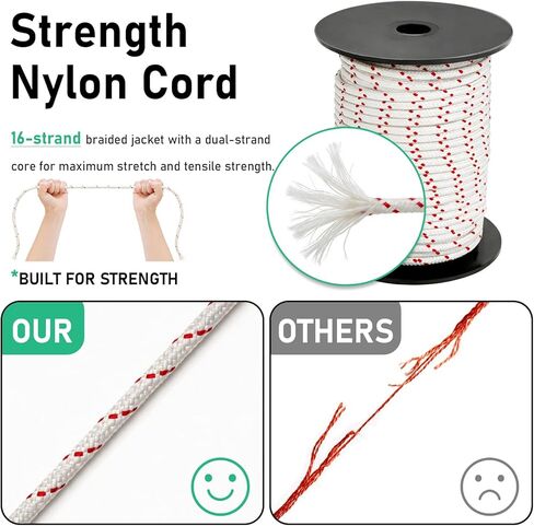 Pull Cord Rope 100ft x 1/8"(3mm), Recoil Starter Rope Pull String for Small Engine, Pull Rope for Lawn Mower Generator Chainsaw Trimmer Edger Brush Cutter in Saudi Arabia