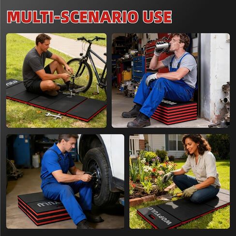 1.2" Thick Mechanic Mat for Working Under Car, 5 Fold Kneeling Pad for Work, Waterproof EVA Utility Mats Mechanic Floor Mat for Garage, Gardening, Camping, Home Gym, Knees Protection in Saudi Arabia