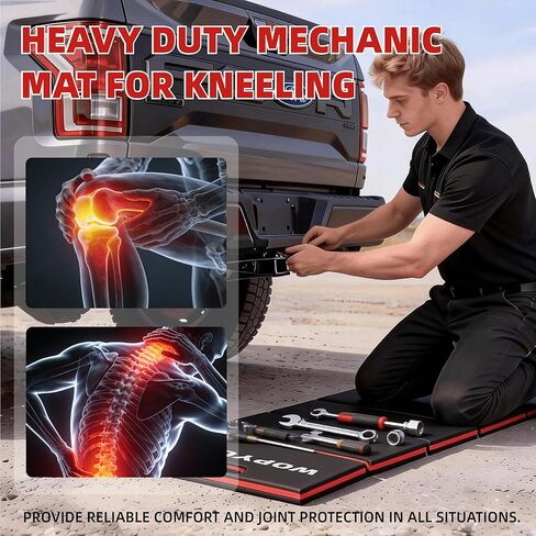 1.2" Thick Mechanic Mat for Working Under Car, 5 Fold Kneeling Pad for Work, Waterproof EVA Utility Mats Mechanic Floor Mat for Garage, Gardening, Camping, Home Gym, Knees Protection in Saudi Arabia