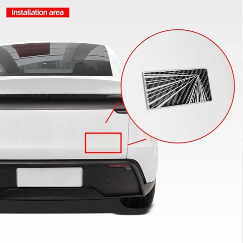 BETTERHUMZ Car Plaid Badge Launch Emblem Sticker Compatible with Tesla Model S X Cybertruck Roadster Model 3 Y Highland Juniper,Carbon Fiber Trunk Exterior Accessories Sticker Decorations (Black) in Kuwait