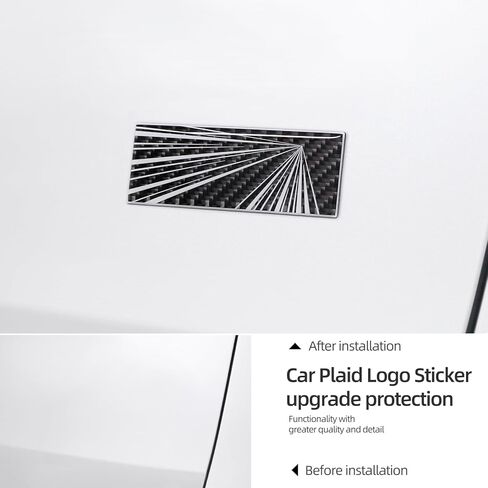 BETTERHUMZ Car Plaid Badge Launch Emblem Sticker Compatible with Tesla Model S X Cybertruck Roadster Model 3 Y Highland Juniper,Carbon Fiber Trunk Exterior Accessories Sticker Decorations (Black) in Kuwait