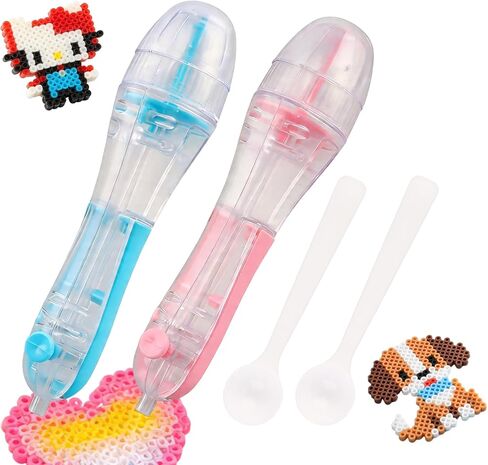 2PCS Fuse Beads Pen for 2.6mm Beads,High Capacity & Transparent Fuse Bead Dispenser Perler Bead Tools No Jams for Holiday Home DIY Parent-Child Interaction and Kid's Crafts Boosts in Saudi Arabia