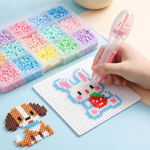 2PCS Fuse Beads Pen for 2.6mm Beads,High Capacity & Transparent Fuse Bead Dispenser Perler Bead Tools No Jams for Holiday Home DIY Parent-Child Interaction and Kid's Crafts Boosts in Saudi Arabia