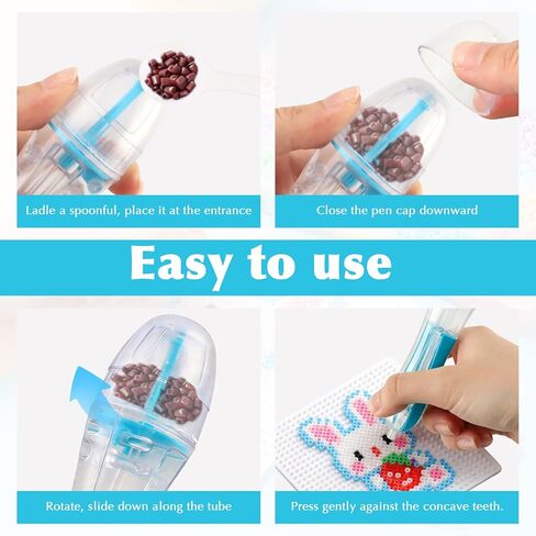 2PCS Fuse Beads Pen for 2.6mm Beads,High Capacity & Transparent Fuse Bead Dispenser Perler Bead Tools No Jams for Holiday Home DIY Parent-Child Interaction and Kid's Crafts Boosts in Saudi Arabia