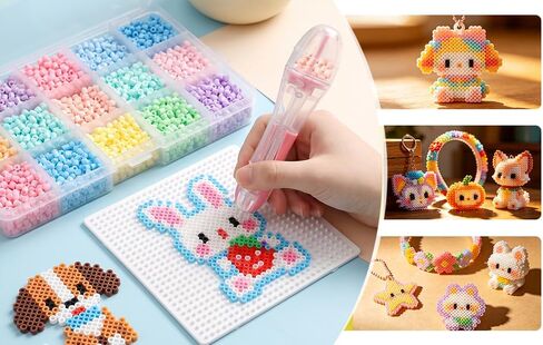 2PCS Fuse Beads Pen for 2.6mm Beads,High Capacity & Transparent Fuse Bead Dispenser Perler Bead Tools No Jams for Holiday Home DIY Parent-Child Interaction and Kid's Crafts Boosts in Saudi Arabia