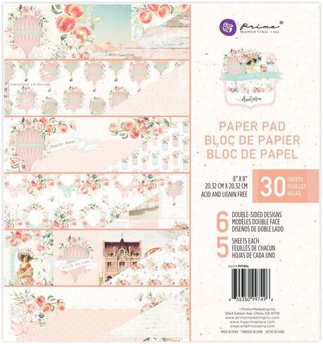 Peach Tea Collection 8x8 Paper Pad - 30 Sheets in Kuwait