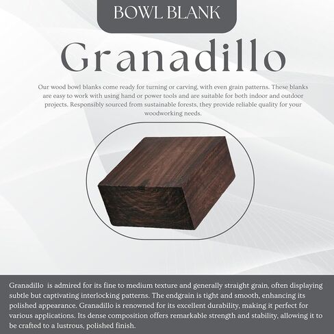 Exotic Wood Zone Granadillo Unfinished Wood Bowl Blanks | Hardwood Square Blocks for DIY Woodworking Enthusiasts Wood Pieces for Wood Crafts and Projects (6"x 6" x 3") 1 Pieces in Saudi Arabia