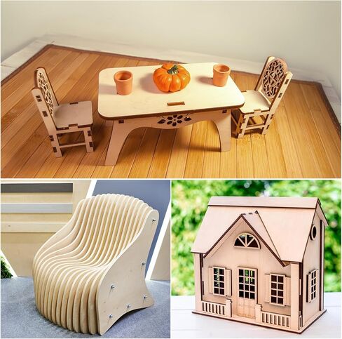 MECCANIXITY 12Pcs Basswood Sheets 12 x 4 x 1/8 Inch Plywood Wood Panels Lightweight/Durable for Painting, Dollhouse, Aircraft Model in Kuwait