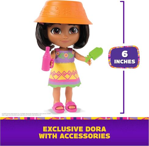 Dora, Pop 'N' Go Treat Cart with 15 Pieces, Transforming Cart & Toy Storage with 6-inch Dora Figure, Kids Toys for Girls & Boys Ages 3 and Up in Saudi Arabia