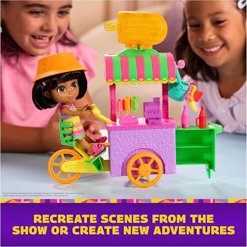 Dora, Pop 'N' Go Treat Cart with 15 Pieces, Transforming Cart & Toy Storage with 6-inch Dora Figure, Kids Toys for Girls & Boys Ages 3 and Up in Saudi Arabia
