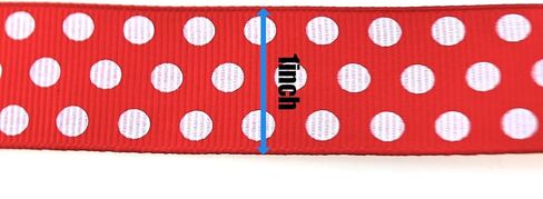 Length 10 Yards Polyester Polka Dot Pattern Ribbon Red Background White Dots for Gift Wrapping Party Decorations Hand Sewn in Kuwait