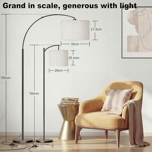 marctronic Modern Arc Floor Lamp with Foot Switch for Living Room, 3000K-6000K Adjustable Color Temperature, 71" Tall Arc Standing Lamp with 9W LED Bulb for Bedroom, Office, Beige in Saudi Arabia