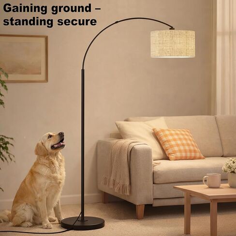 marctronic Modern Arc Floor Lamp with Foot Switch for Living Room, 3000K-6000K Adjustable Color Temperature, 71" Tall Arc Standing Lamp with 9W LED Bulb for Bedroom, Office, Beige in Saudi Arabia