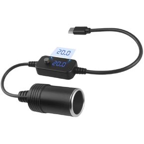 Adjustable USB to 12V Adapter with 5V/9V/12V/15V/20V Output,65W PD3.0 USB to Cigarette Lighter Adapter,Cigarette Lighter to USBs Adapters Car Accessories for LED Strips GPS Devices in Kuwait
