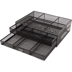 Monitor Stand Riser with Drawer Large Storage Space Anti Slip Rubber Pad Metal Mesh Monitor Riser for Office Household in Saudi Arabia