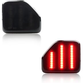LED Rear Bumper Reflector Light for Je-ep 2018-up Wrangler JL Sahara Rubicon MOAB Trims ONLY, Smoked Lens 40-SMD Red LED Tail Brake Rear Fog Lamps Reflector Light Kit, 2 PCS in Saudi Arabia