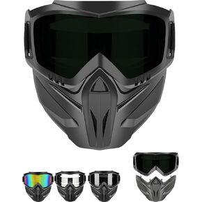 Detachable Full Face Goggle Mask, Anti-Fog HD Lens Face Shield with Adjustable Strap for Motorcycle Welding Cutting in Saudi Arabia