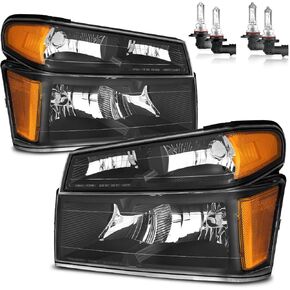 Headlights W/Bulbs for 2004-2012 Chevy Colorado/GMC Canyon, for 2006-2008 Isuzu I-Series Halogen Headlamp Replacement Driver & Passenger Side in Saudi Arabia