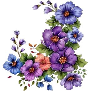 Bouquet Vinyl Car Stickers – 5.5-Inch Waterproof Decorative Decals 2-Pack Durable Bumper Stickers for Vehicles, Laptops Motorcycles Suitcases Refrigerators Walls, Doors Bicycles Easy Application in Saudi Arabia