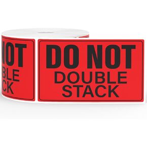 500 Pcs Do Not Double Stack Labels for Shipping Handling 3" x 5" Warning Stickers Waterproof Strong Adhesive Packing Labels for Pallet Moving Boxes Business Delivery Warehouse Factory Red in Saudi Arabia