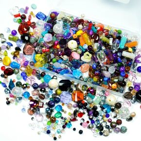 Jabrand Assorted Beads for Jewelry Making, 4-20mm Glass Beads Acrylic Beads Crystal Beads Assortment Bulk Bead for Bracelet Crafts DIY Supplies (Half Pound) in Saudi Arabia