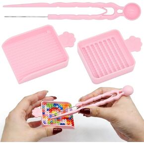 3Pcs Fuse Bead Tool Kit - Single Needle Tweezers, Aligner Tray & Bead Scoop for 2.6mm Craft Beads, Essential Accessories for DIY Bead Art, Melty Bead Organizer & Helper Tool in Saudi Arabia