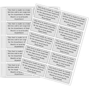300 Pcs Food is Made in a Home Kitchen Stickers 1×2 inch Home Kitchen Food Safety Warning Labels (Gray) in Kuwait