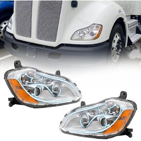 aostirmotor Headlight Fit for Kenworth T680 2013-2021, Halogen Headlamp Headlight Chrome House (Chrome, Left & right side) in Saudi Arabia