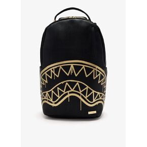 Sprayground Gold Fang Backpack, 18x6x11.5 Inch, Gold, 100% PVC, Laptop Compartment, Adjustable Straps in Saudi Arabia
