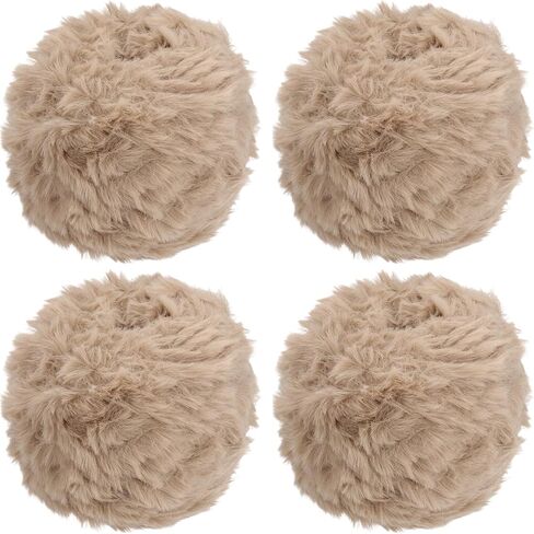 PATIKIL 70 Yards Fur Yarn, 4 Skeins 100 Grams Soft Plush Fluffy Chunky Polyester Faux Fur Eyelash Yarn for Crocheting Hand Knitting Blanket Hats Crochet Crafting, Milk Coffee in Kuwait