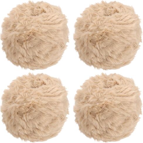 PATIKIL 70 Yards Fur Yarn, 4 Skeins 100 Grams Soft Plush Fluffy Chunky Polyester Faux Fur Eyelash Yarn for Crocheting Hand Knitting Blanket Hats Crochet Crafting, Milk Coffee in Kuwait