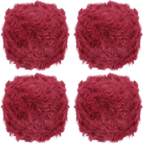 PATIKIL 70 Yards Fur Yarn, 4 Skeins 100 Grams Soft Plush Fluffy Chunky Polyester Faux Fur Eyelash Yarn for Crocheting Hand Knitting Blanket Hats Crochet Crafting, Milk Coffee in Kuwait