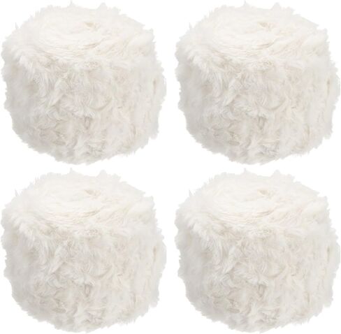 PATIKIL 70 Yards Fur Yarn, 4 Skeins 100 Grams Soft Plush Fluffy Chunky Polyester Faux Fur Eyelash Yarn for Crocheting Hand Knitting Blanket Hats Crochet Crafting, Milk Coffee in Kuwait