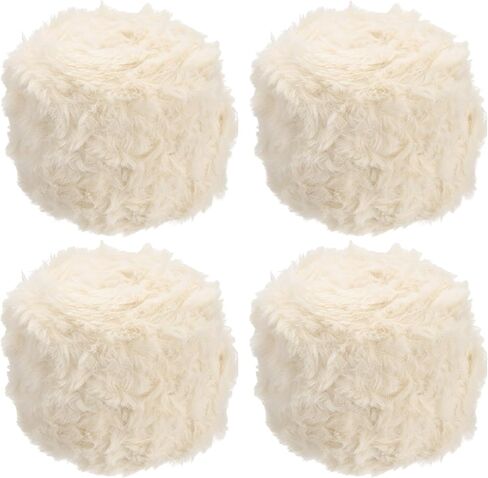 PATIKIL 70 Yards Fur Yarn, 4 Skeins 100 Grams Soft Plush Fluffy Chunky Polyester Faux Fur Eyelash Yarn for Crocheting Hand Knitting Blanket Hats Crochet Crafting, Milk Coffee in Kuwait