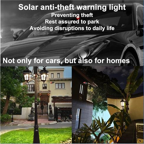 RQG Fake Car Alarm Light, 2pcs (Red*2+Blue*2), Solar & USB Powered, Anti-Theft LED Flashing Security Alarm for Cars in Saudi Arabia