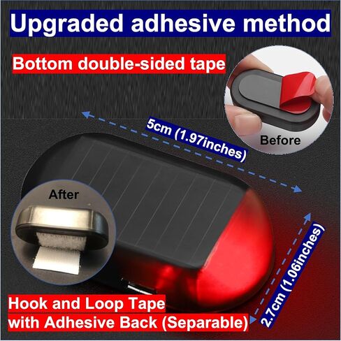 RQG Fake Car Alarm Light, 2pcs (Red*2+Blue*2), Solar & USB Powered, Anti-Theft LED Flashing Security Alarm for Cars in Saudi Arabia