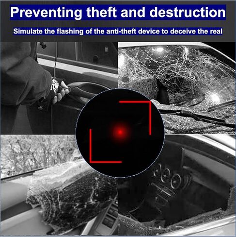 RQG Fake Car Alarm Light, 2pcs (Red*2+Blue*2), Solar & USB Powered, Anti-Theft LED Flashing Security Alarm for Cars in Saudi Arabia