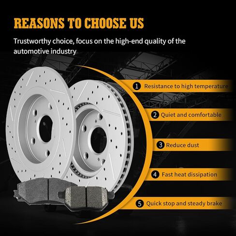 Ceramic Disc Brake Pads And Rotors Kit Front Vented & Rear Solid Rotor For 2008 2009 2010 2011 2012 2013 2014 2015 Scion Xb in Saudi Arabia