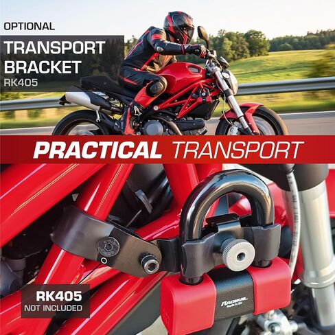 RADIKAL RK75 Premium Mini U Disc Lock for Motorcycles, SRA Approved, Highly Deterred, Brutally Tested, ø18mm Double Locking Hardened Steel Shackle, Reminder Cable, Moto Anti Theft Wheel Brake Lock in Saudi Arabia