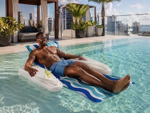 Poolmaster Swimming Pool Adjustable Floating Chaise Lounge, Rio Sun, Blue Currents, One Size in Saudi Arabia