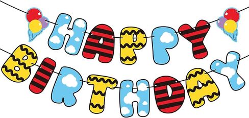 Cartoon Dog Theme Happy Birthday Banner Party Decorations Cute Dog Theme Birthday Party Supplies Red Yellow Blue Banner for Hanging Bunting Puppy Decoration in Kuwait