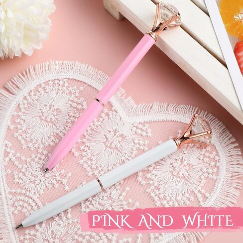 Outus 12 Pcs Diamond Pens, Bling Wedding Crystal Metal Ballpoint Pens for Wedding Bridal Shower Baby Shower Home Office, Elegant Crystal Topped Writing Instruments for Bridesmaid Gifts & Invitations in Kuwait