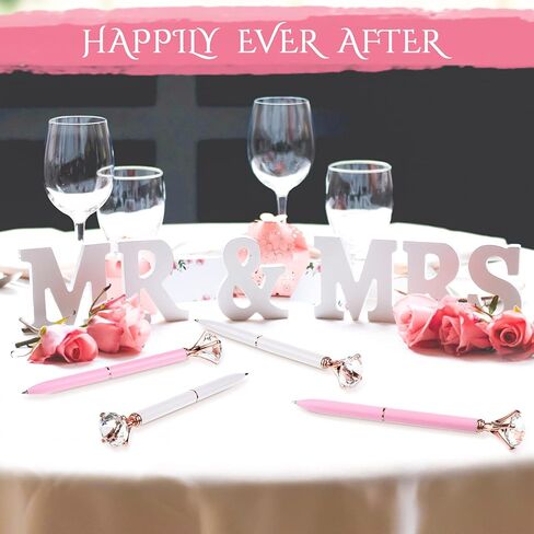 Outus 12 Pcs Diamond Pens, Bling Wedding Crystal Metal Ballpoint Pens for Wedding Bridal Shower Baby Shower Home Office, Elegant Crystal Topped Writing Instruments for Bridesmaid Gifts & Invitations in Kuwait