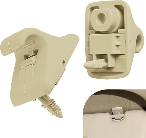 2PCS Sun Visor Retainer Clip, Sun Visor Holder Hook, 85235-B1000 Gray Sun Visor Support Fastener Bracket, Automotive Interior Parts Compatible with Most Vehicles (Beige) in Kuwait