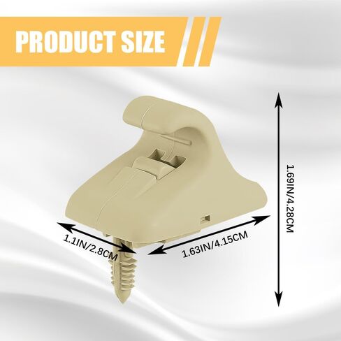 2PCS Sun Visor Retainer Clip, Sun Visor Holder Hook, 85235-B1000 Gray Sun Visor Support Fastener Bracket, Automotive Interior Parts Compatible with Most Vehicles (Beige) in Kuwait