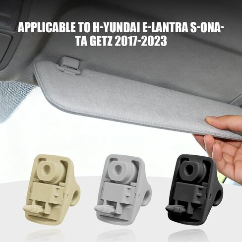 2PCS Sun Visor Retainer Clip, Sun Visor Holder Hook, 85235-B1000 Gray Sun Visor Support Fastener Bracket, Automotive Interior Parts Compatible with Most Vehicles (Beige) in Kuwait